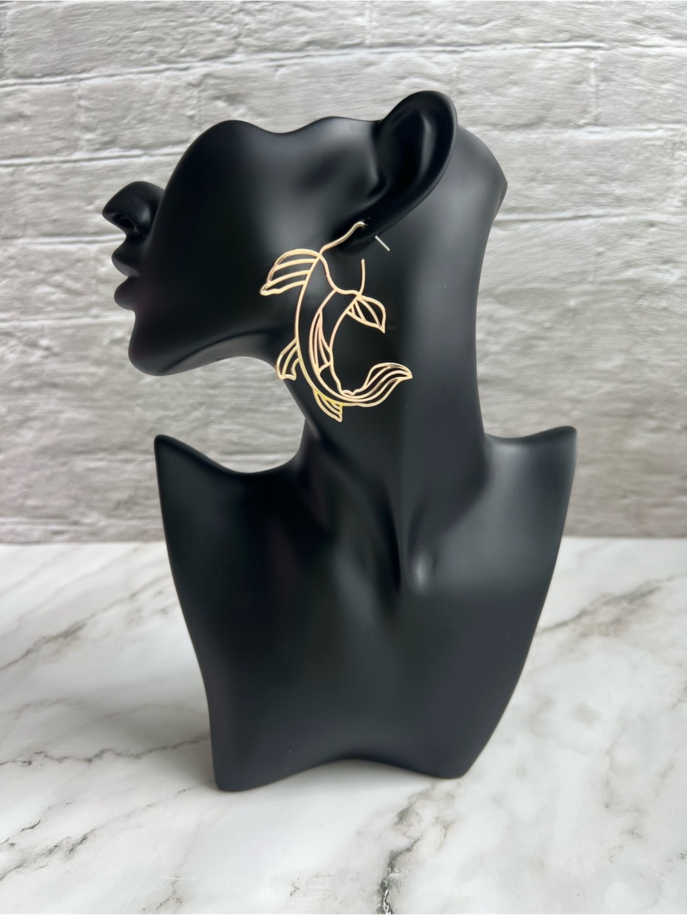 Gold Koi Fish Hoop Earrings - Women Jewelry